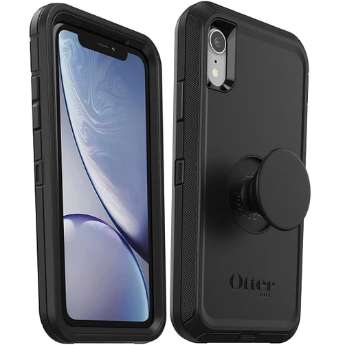 OtterBox + Pop Defender Series Case for iPhone XR (NOT X/Xs/Xs Max) Non-Retail Packaging - Black