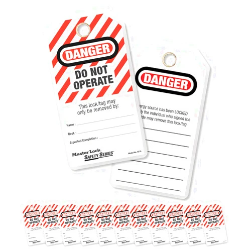 Master Lock 497A Lockout Tagout Tags, Laminated Do Not Operate, OSHA Compliant, 12 Pack