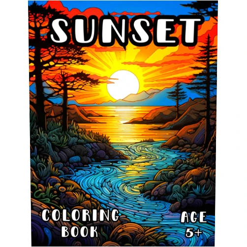 Sutton Eves Sunset Coloring Book: Relaxing & Peaceful Sunsets Coloring Book for Kids and Adults 5+