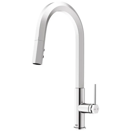 VIGO Hart Hexad 18'' H Single Handle Pull-Down Spout Kitchen Faucet in Stainless Steel-VG02034ST