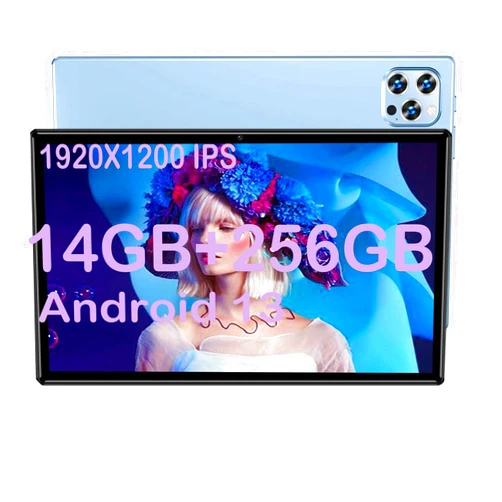Adorezyp 10.1 Inch Android Tablet, Android 13 Tablets with 256GB+14GB, 2.4+5G WiFi Tablet PC with FHD IPS Touch Screen, Dual 13MP+5MP Camera, Dual Stereo Speakers, Bluetooth5.0, GPS with Tablet case