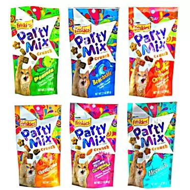 Party Mix Crunch Friskies Party Mix Crunch Variety Pack (6 Fun Flavors 2.1 oz each) - Picnic, Beachside, Cheezy Craze, Original, California Dreamin', and Meow Luau