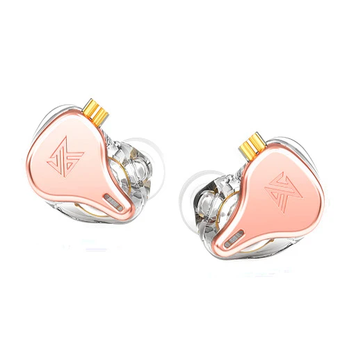 Erjigo KZ x HBB DQ6S in-Ear Monitors Made for Music Lovers Wired Headset/Headphones Detachable Earphone HiFi Noise-canceling Earbuds (Rose Gold(Without mic))