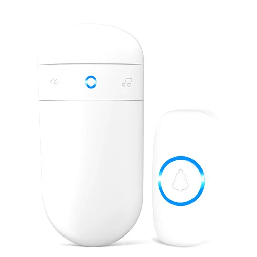 SECRUI Wireless Doorbell, SECRUI Door bell Over 1000ft Coverage with 2 Plug-In Receivers, 1 Waterproof Push button, 52 Chimes, 110dB loud Sound Colorful LED Flash