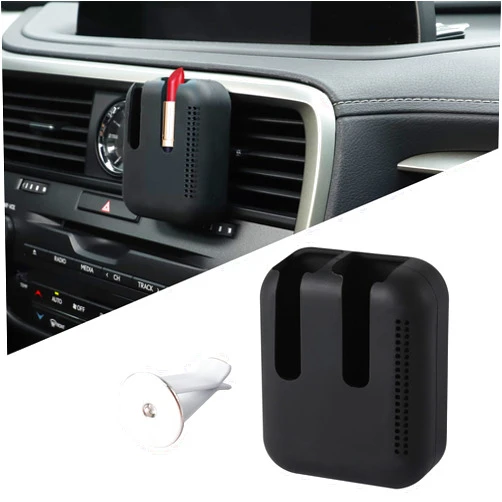 JUSTTOP Car Lip Balm Holder,Silicone Chapstick Storage Rack for Car Vent,Easy to Install and Remove, Car Aromatherapy Diffuser with Clip, Space Saving, Car Interior Accessories(Black)