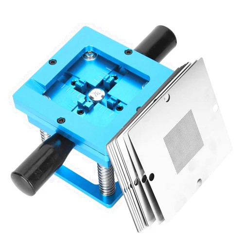 Fafeicy Reballing Station, Reballing Rework Station,Aluminum Alloy Universal Ball Rework Table,Blue Reballing Kit with Handle and 10 Pcs BGA Ball, Tools, Fafeicyq0pxdnk375