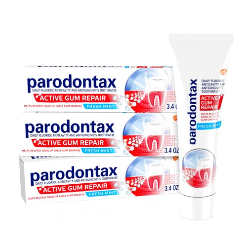 Parodontax Active Gum Repair Toothpaste, Toothpaste To Help Reverse Signs Of Early Disease For Health, Fresh Mint Flavored - 3.4 Oz x 3