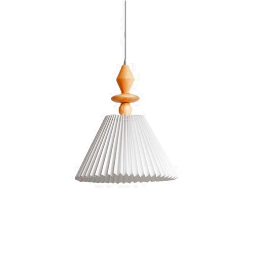 BAICXT Cream White Pleated Pendant Light French Handmade E27 Lampholder Hanging Lamp Height Adjustable Diameter 9.8in Chandeliers Bar Bedroom Drinking Shop Cafe Study Dining Room Decor Lighting Fixtur