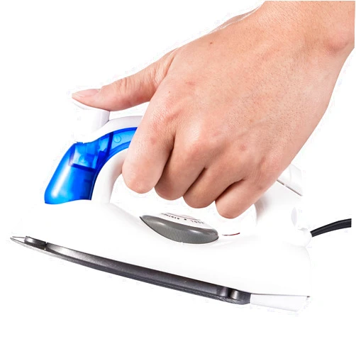 DenniesCare Travel Iron Portable Steam Iron for Clothes Handheld Steamer Mini Iron Non-Stick Sole Plate Dry Ironing and Steam Ironing Fast Heated up Detachable Water Tank Blue