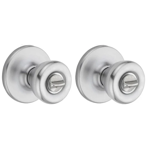 Kwikset 93001-871 Tylo Bed & Bath Knob in Satin Chrome (Pack of 2)