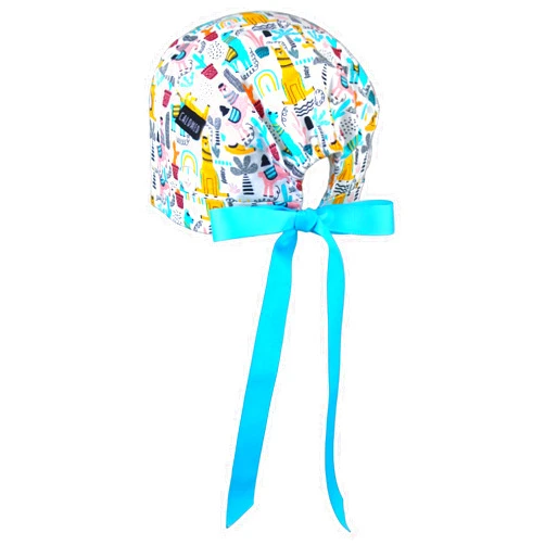 CALOMED Scrub Cap for Women, Short Hair Style Scrub Caps, Working Hat, Head Cover with Ribbons and Buttons, Short Hair