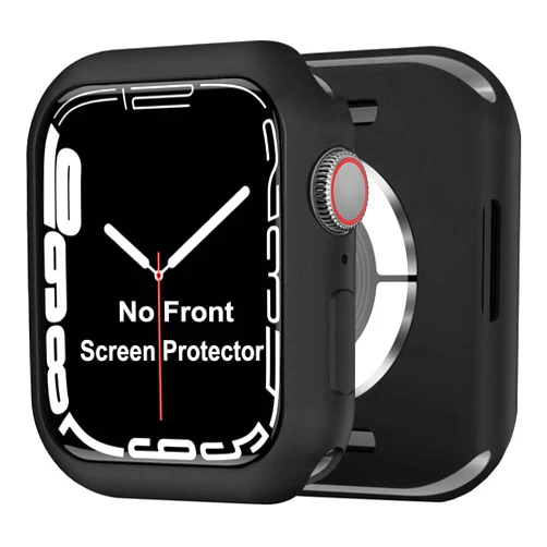 BOTOMALL Compatible with Apple Watch Case 41mm Series 9 (2023) Series 8 Series 7 Soft Flexible TPU Thin Lightweight Protective Bumper for iWatch [No Screen] - Black