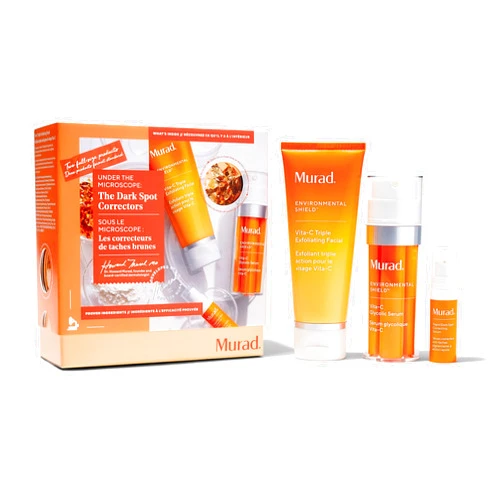 Murad The Dark Spot Correctors - 3-Piece Set ($190 value) - Vita-C Triple Exfoliating Facial 2.7Oz, Vita-C Glycolic Serum 1Oz, & Rapid Dark Spot Correcting Serum 0.17Oz