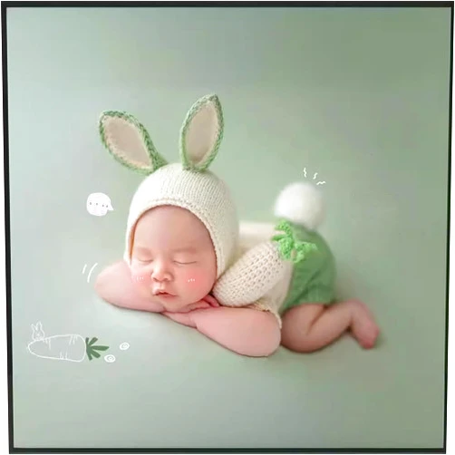 Vedory Newborn Baby Bunny Rabbit Crochet Knitted Photography Props Newborn Baby Outfits Diaper Costume