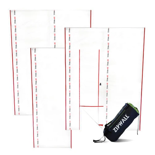 ZIPWALL ZTMP 12-ft ZipSheet Multipack Reuseable Barrier, White