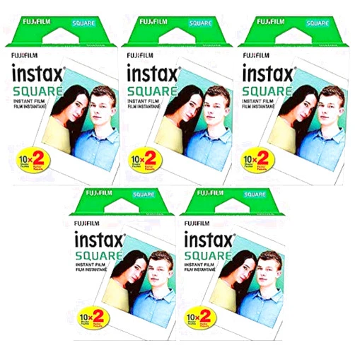 Fujifilm Square Instant Film 10 Pack (100 exposures) for SQ1, SQ6 & SQ10 Cameras (5 Items)