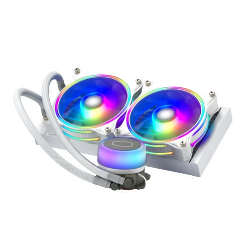 Cooler Master MasterLiquid ML240 Illusion White Edition CPU Liquid Cooler - AIO Water Cooling System, 2 x 120mm ARGB Halo Fans, 240mm Radiator, ARGB Controller Included - AMD and Intel Compatible