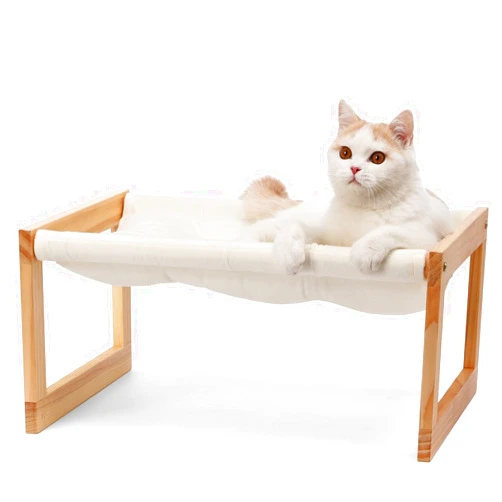 FUKUMARU Cat Bed, Plush Velvet Cat Beds for Indoor Cats, Wooden Cat Hammock, 20 x 16 Inch Cat Couch, Suitable for Cats, Dog, Bunny, Rabbit, Kitten and Small Animal