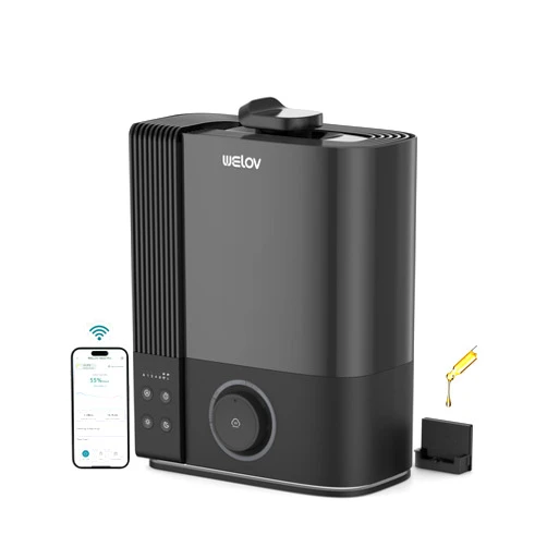 WELOV Smart Humidifiers for Large Room Bedroom, 6L Top Fill Cool Mist Humidifier with Essential Oil Diffuser, Quiet BoostMist Humidifier for Baby Nursery & Plants, App & Voice Control, Auto Mode