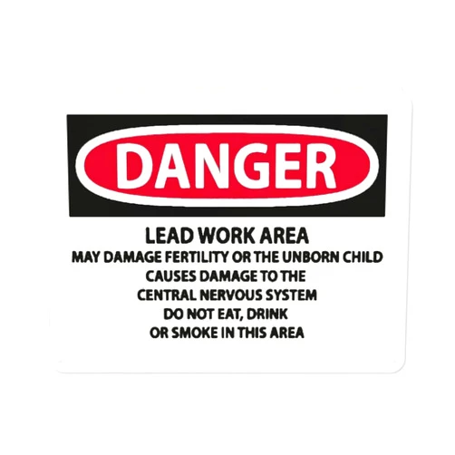 MULTIBRIGHT Warning Notice Traffic sign,DANGER Lead Work Area, Aluminum Safety Danger Tin Road Sign Safety Signs For Workplace, 8x12 Inch, White 1