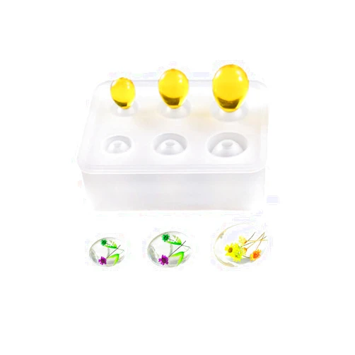 DyAi Silicone Epoxy Mold, DyAi 2 Pack Resin Epoxy Eggs Molds, Orbs Pendant Casting Molds for UV Resin Crafts, DIY Jewelry Making (16mm/ 20mm/ 25mm)