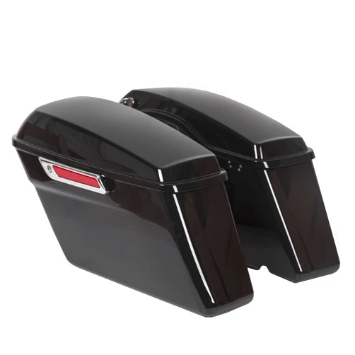 ECOTRIC Hard Saddle Bags Trunk W/Lid & Latch Key Compatible With 1993-2013 Harley Touring Models FLT, FLHT, FLHTCU, FLHRC, Road King, Road Glide, Street Glide, Electra Glide, Ultra-Classic