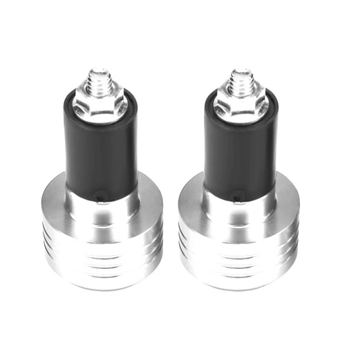 JOROBURO Pair of 22mm Universal Motorcycle Grip Handlebar Ends, Weight Balance Plug, Handle Bar End Plugs Caps Replacement, Aluminum Alloy Handlebar End Plugs(Silver)
