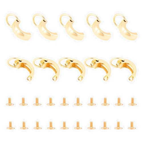 WADORN 10 Sets Metal Bag Clip Buckle, Suspension Clasp for Purses Gold Handbag Connective Buckles with D Ring Screws Bag Hardware Clasp Chain Strap Connectors DIY Handmade Bag Making Accessories