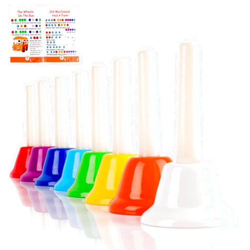 Vangoa Handbells, Hand Bells Set 8 Note Musical Bells with Colorful Songbook for Toddlers Children Kids Adults School Church Classroom Wedding, by Vangoa