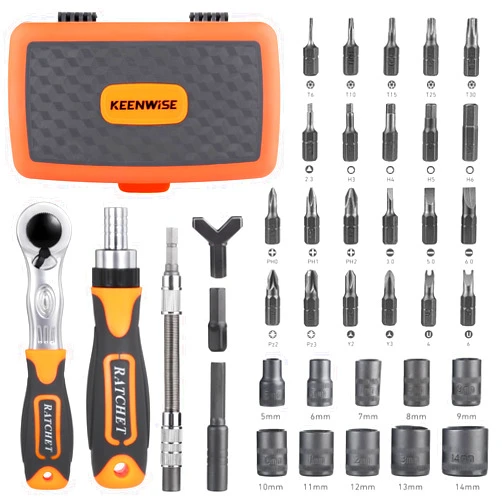 KeenWise Ratcheting Screwdriver Set: KeenWise 38-in-1 Ratchet Screwdriver Tools Versatile Magnetic Tools for Mechanics and DIY Enthusiasts (2880B)