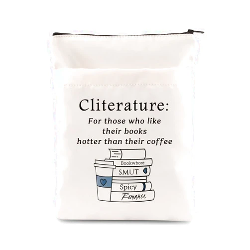 MEIKIUP Cliterature Reader Gift Smut Book Lover Book Sleeve with Zipper Smut Reader Gift Spicy Book Lover Gift Literature Paperback Book Cover (Cliterature BS)