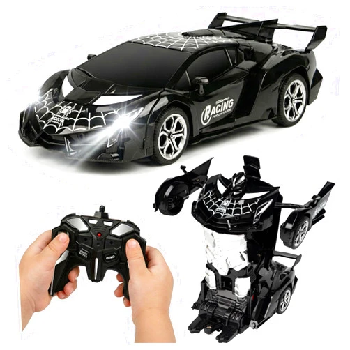 YEJUAWEN Remote Control car Toy, Suitable for Boys and Girls Aged 3-12, 2.4GHz Transforming Robot car Supports Gesture Sensing and 360° Rotation EN02 (Black)