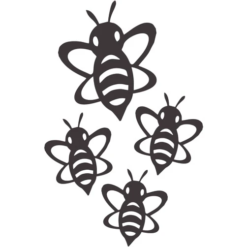 Barking Sand Designs Flying Bumblebees Cartoon Cute Glossy Black - Die Cut Vinyl Window Decal/Sticker for Car/Truck