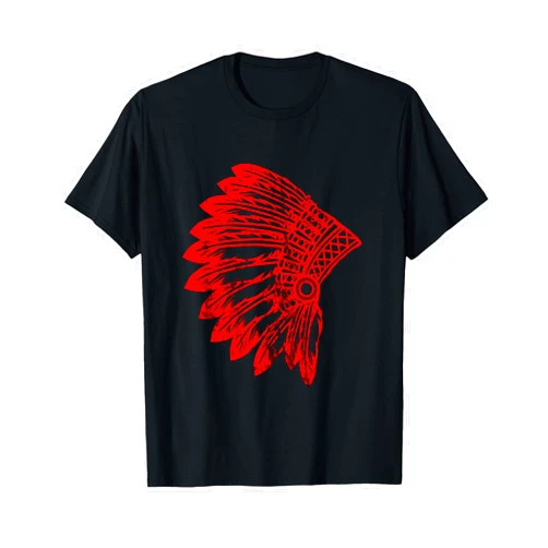 Native American Indianer Häuptling Fasching Red Skin Indian Chief Western Costume Warbonnet Fancy Dress T-Shirt