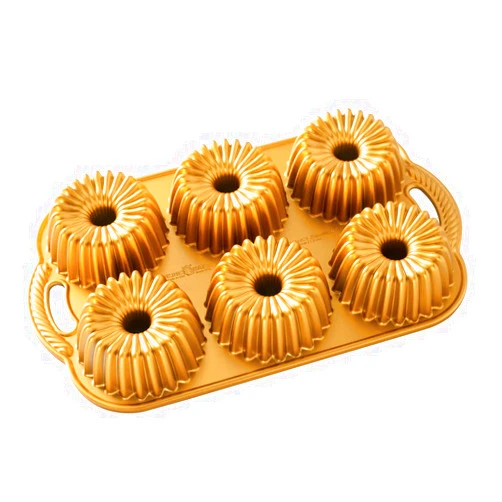 Nordic Ware Brilliance Bundtlette, 5 Cup, Gold