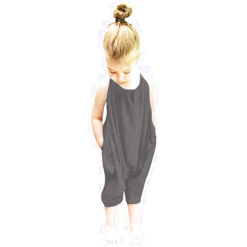 Darkyazi Baby Cute Summer Jumpsuits for Girls Kids Backless Harem Strap Romper Jumpsuit Toddler Pants Size 2-8Y