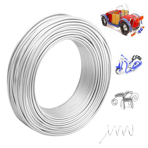 Cruzix Aluminum Armature Wire for Sculpting, 2 mm Thickness Metal Bendable Wire Flexible Wrapping Weaving for Crafts, Jewelry Making, Doll Armature, Modeling DIY (12 Gauge, 118 Ft, Silver)