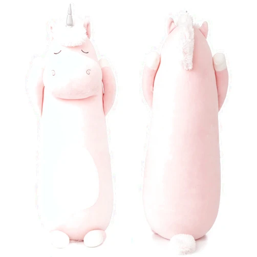 Silob Lanmore Unicorn Plush Hugging Pillow Stuffed Animals Body Pillow Long Pillow Gifts for Kids Girls Girlfriend,36.2 inches(Pink), 1 Count (Pack of 1)