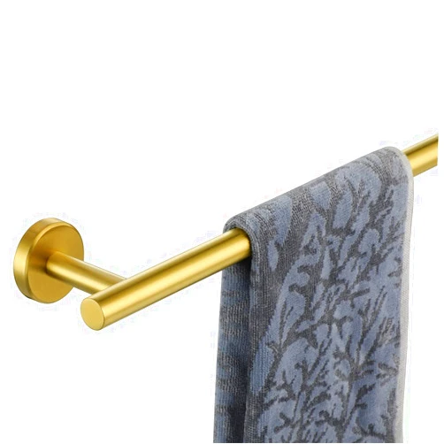 JQK Bath Towel Bar Brushed Gold, 18 Inch 304 Stainless Steel Thicken 0.8mm Towel Rack Bathroom, Towel Holder Wall Mount, Total Length 20.47 Inch TB110L18-BG