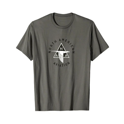 Military clothing aircraft of WW2 North American Aviation T-Shirt, Small, Grey
