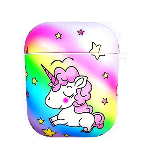 JCSMARTEC Cute Unicorn Case for Airpods, Cartoon Animal Cats Paw Protective Soft Silicone Cover Skin for Airpods 1 2 (Unicorn Case-A)