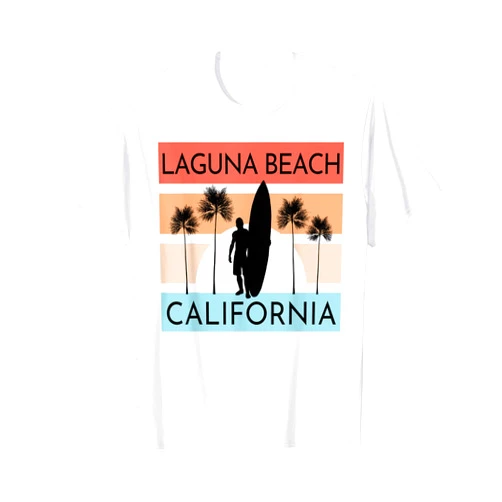 Laguna Beach California Surfing Surf Ocean Retro Laguna Beach California Surfing Summer Vacation Vintage T-Shirt