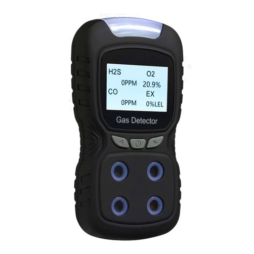 Vzmcov 4 in 1 Gas Detector, Rechargeable Portable 4 in 1 Gas Clip 4-Gas Monitor Meter Tester Analyzer Sound Light Shock