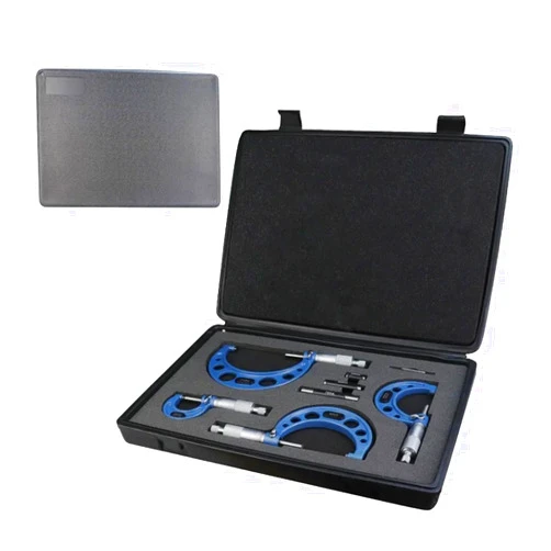 UNKOMN Precision Measuring Micrometer Bearing Steel Outside Micrometer 4pcs 0-25/50/75/100mm Accuracy 0.01mm Outside Diameter Measuring Tool