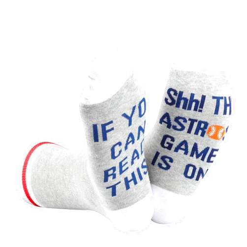 TSOTMO 2 Pairs Baseball Socks Funny Birthday Gift Baseball Fans Gift Baseball Socks For Men Players (ASTROS socks)