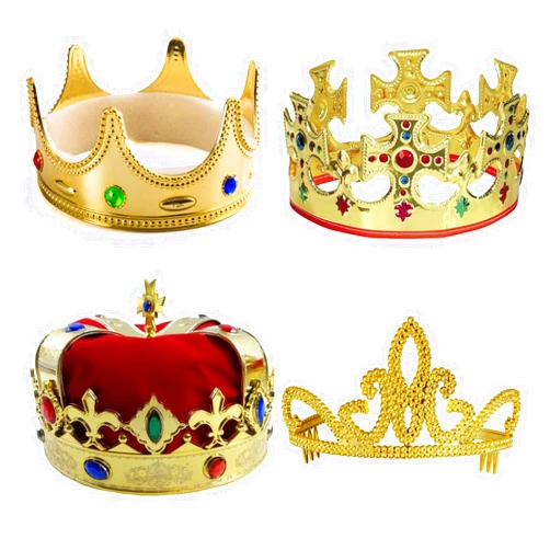Tigerdoe Kings Crown - Prince Crown - 4 Pack - Royal King Crowns and Princess Tiara - Costume Accessories