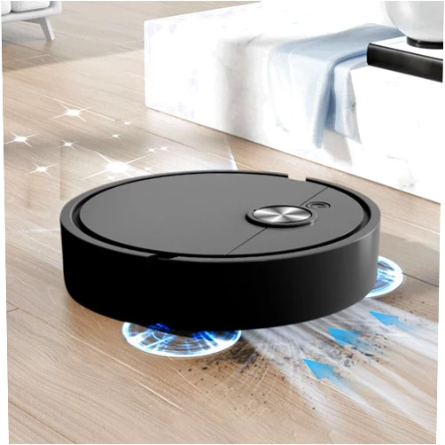 Generic Intelligent Sweeping Robot, 3 in 1 Automatic Intelligent Sweeping Robot Vacuum Cleaner, USB Rechargeable Mini Lazy Charging Automatic Cleaner, for Household Sofa Bedroom (Black)