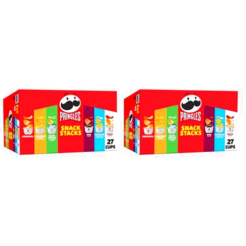 Pringles Potato Crisps Chips, Snack Stacks, Lunch Snacks, Office and Kids Snacks, Variety Pack (27 Cups) (Pack of 2)