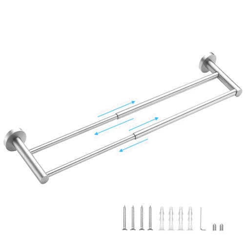 Chihod 1 Piece Double Brushed Nickel Towel Bar, 17