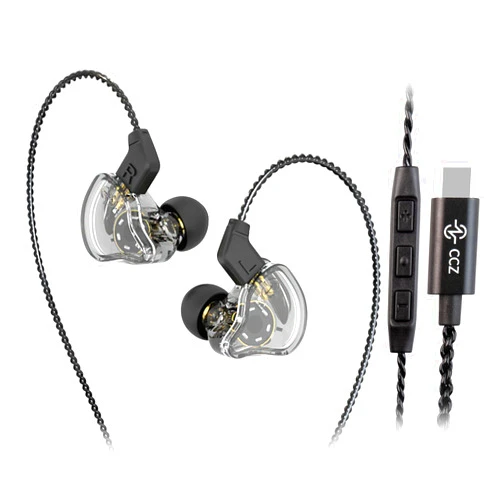Kinboofi In Ear Monitor CCZ Melody Type-C IEM Earphone, Dynamic Hybrid Dual Driver HiFi Wired Headphones Musicians IEM Upgrade Deep Bass Suitable for Bass Vocals Pop Folk (Melody-Transparent, with MIC)…